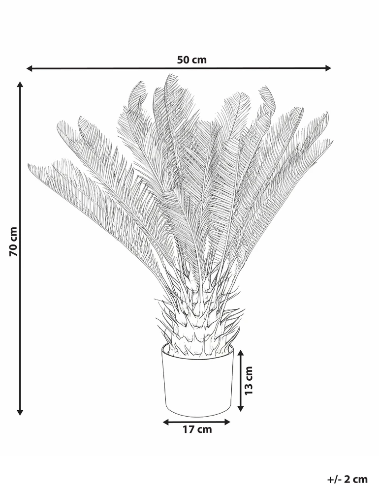 Beliani Dirbtinis augalas ARECA PALM TREE 70 cm auksinės spalvos
