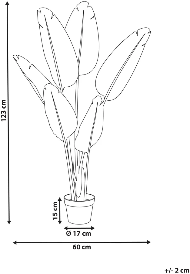 Beliani Dirbtinis augalas BANANA TREE 123 cm auksinis