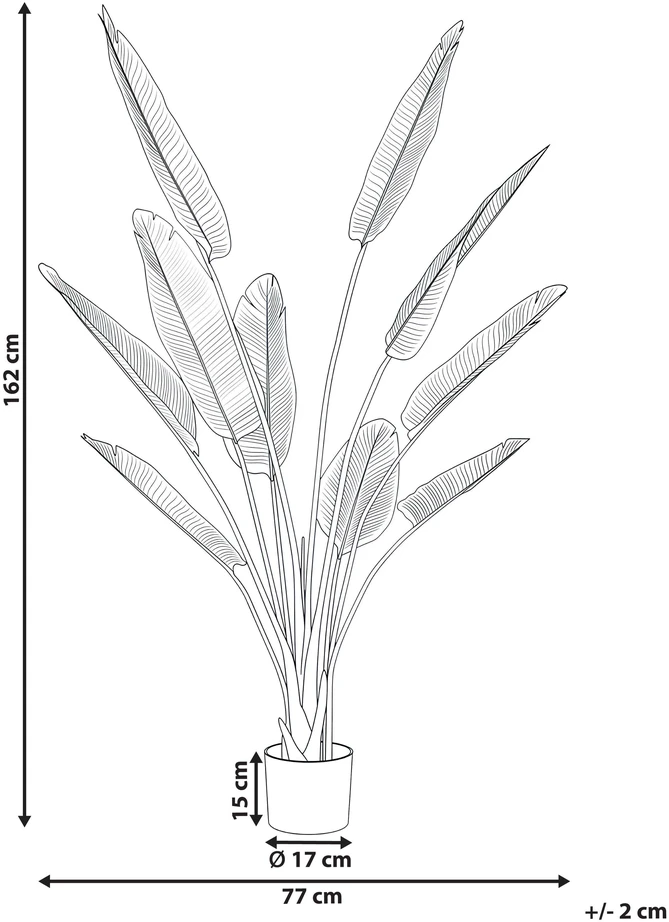 Beliani Dirbtinis augalas BANANA TREE 162 cm, auksinis