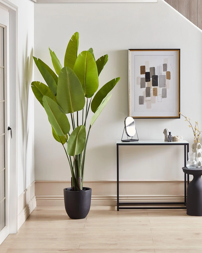 Beliani Dirbtinis augalas BANANA TREE 187 cm žalias