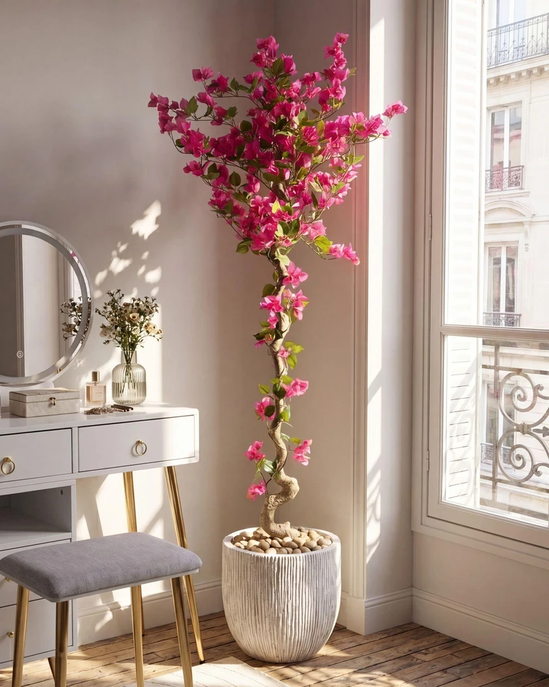 Beliani Dirbtinis augalas BOUGAINILLEA TREE 180 cm rožinis