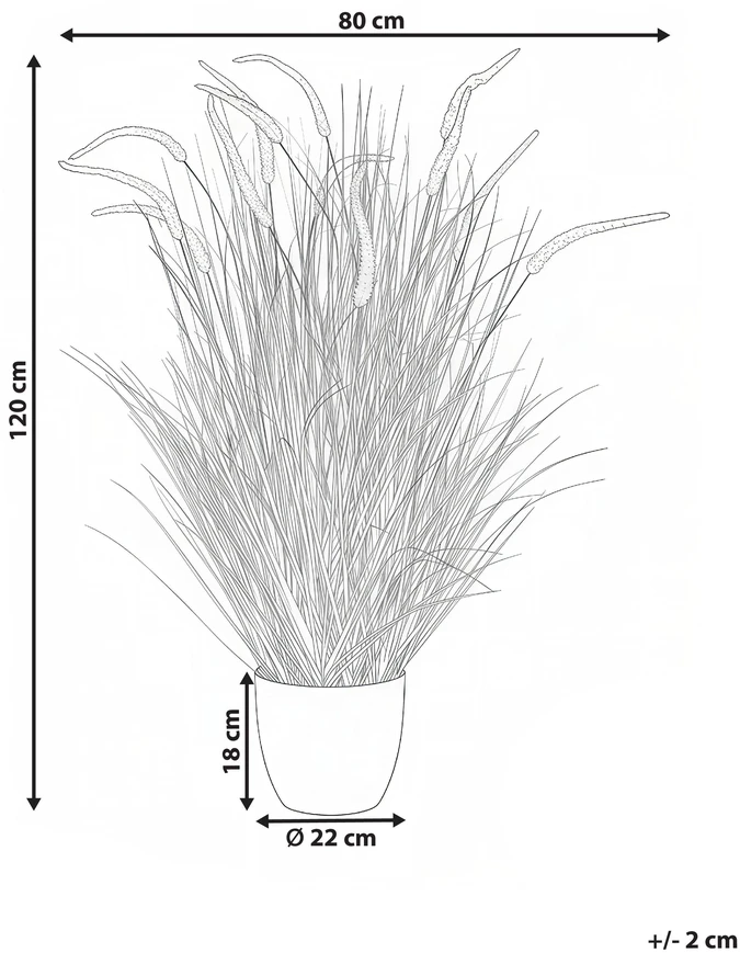 Beliani Dirbtinis augalas BRISTLEGRASS 120 cm oranžinis