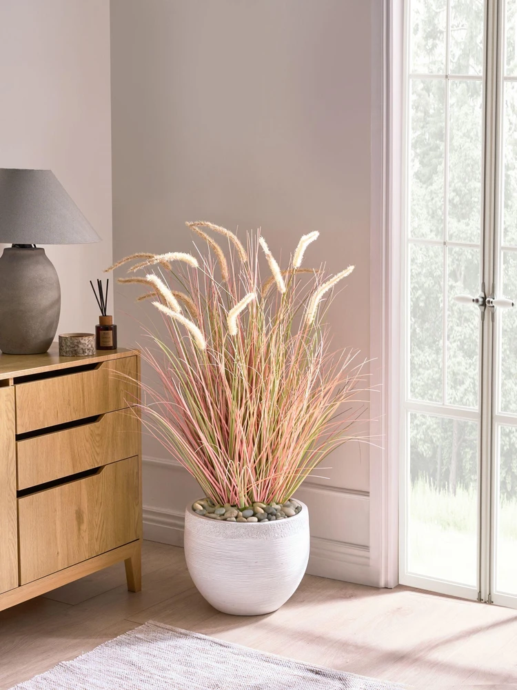 Beliani Dirbtinis augalas BRISTLEGRASS 120 cm oranžinis