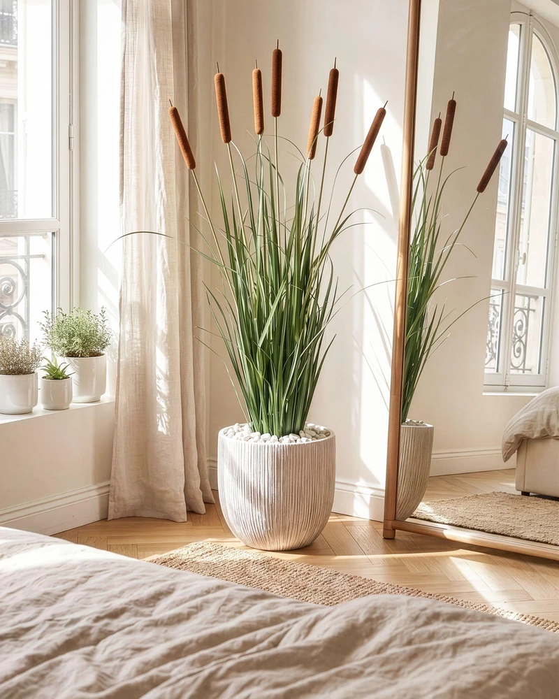 Beliani Dirbtinis augalas BULRUSH 135 cm žalias