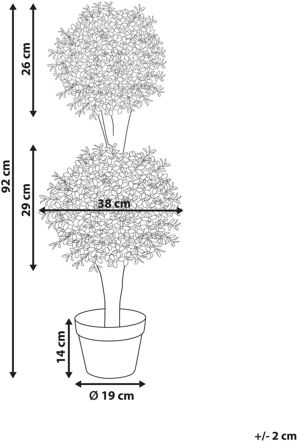 Beliani Dirbtinis augalas BUXUS BALL TREE 92 cm Žalias