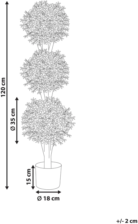 Beliani Dirbtinis augalas BUXUS BALL TREE 120 cm Žalias
