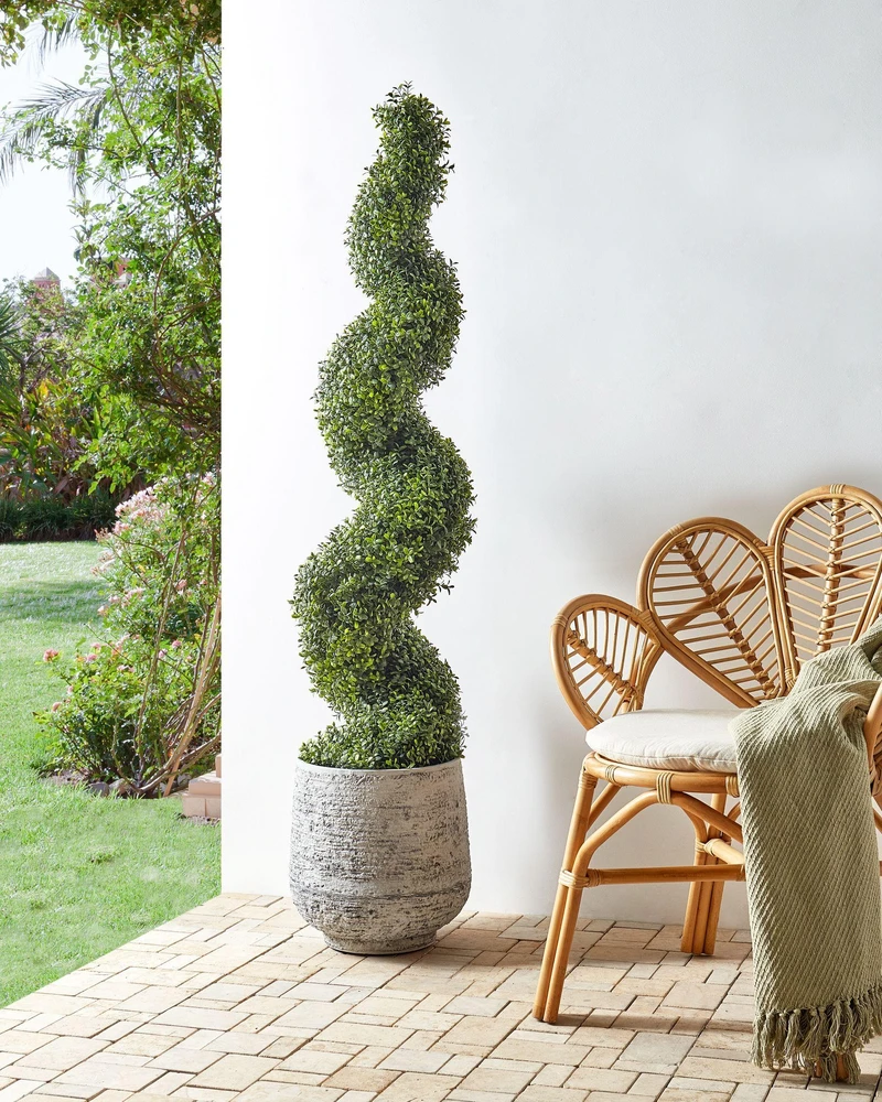 Beliani Dirbtinis augalas BUXUS SPIRAL TREE 158 cm žalias