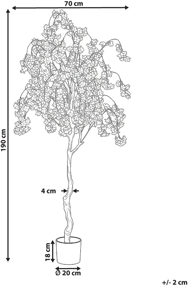 Beliani Dirbtinis augalas CHERRY TREE 190 cm rožinis