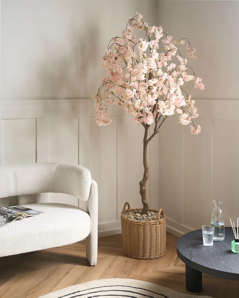 Beliani Dirbtinis augalas CHERRY TREE 190 cm rožinis