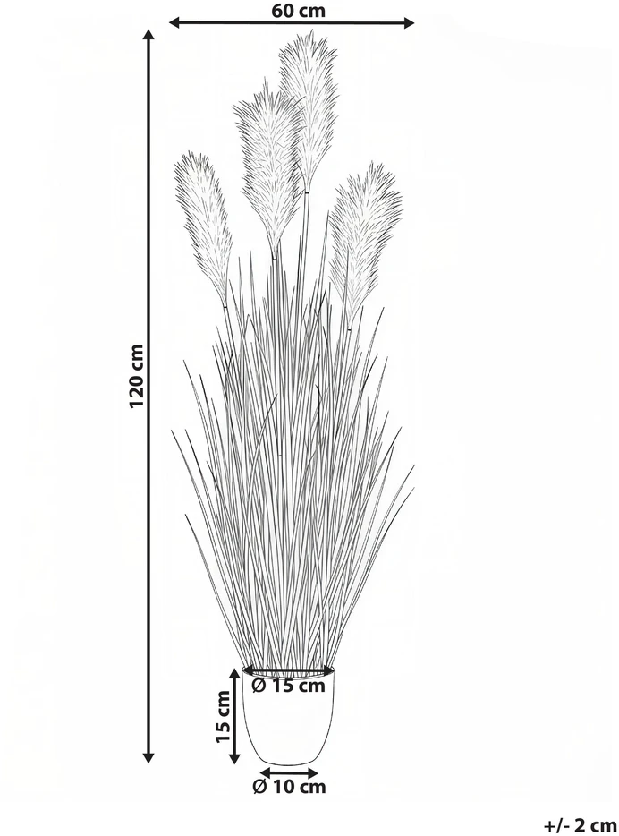Beliani Dirbtinis augalas CORTADERIA GRASS, 120 cm, žalias