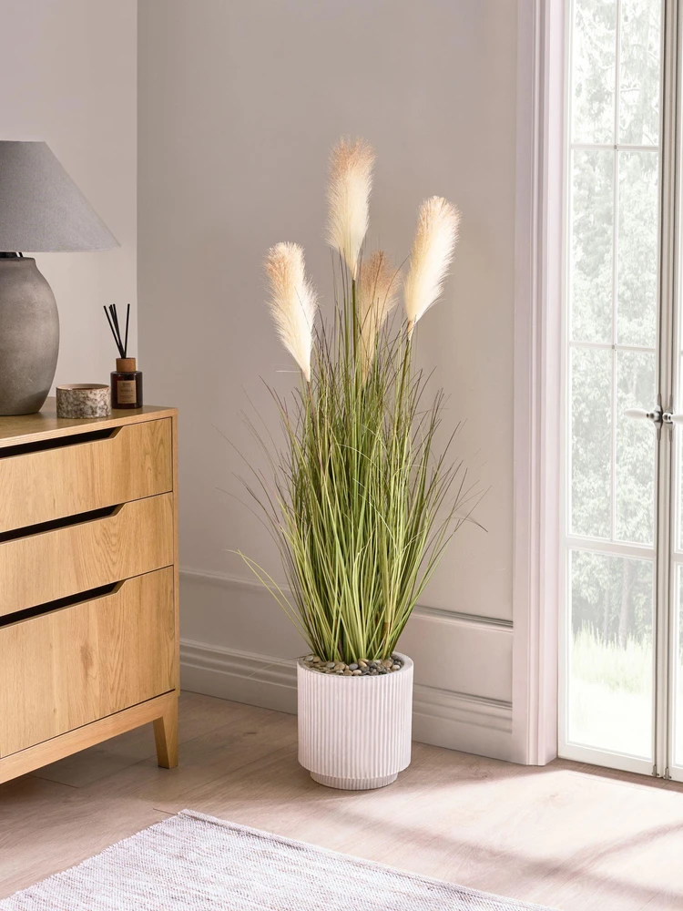 Beliani Dirbtinis augalas CORTADERIA GRASS, 120 cm, žalias