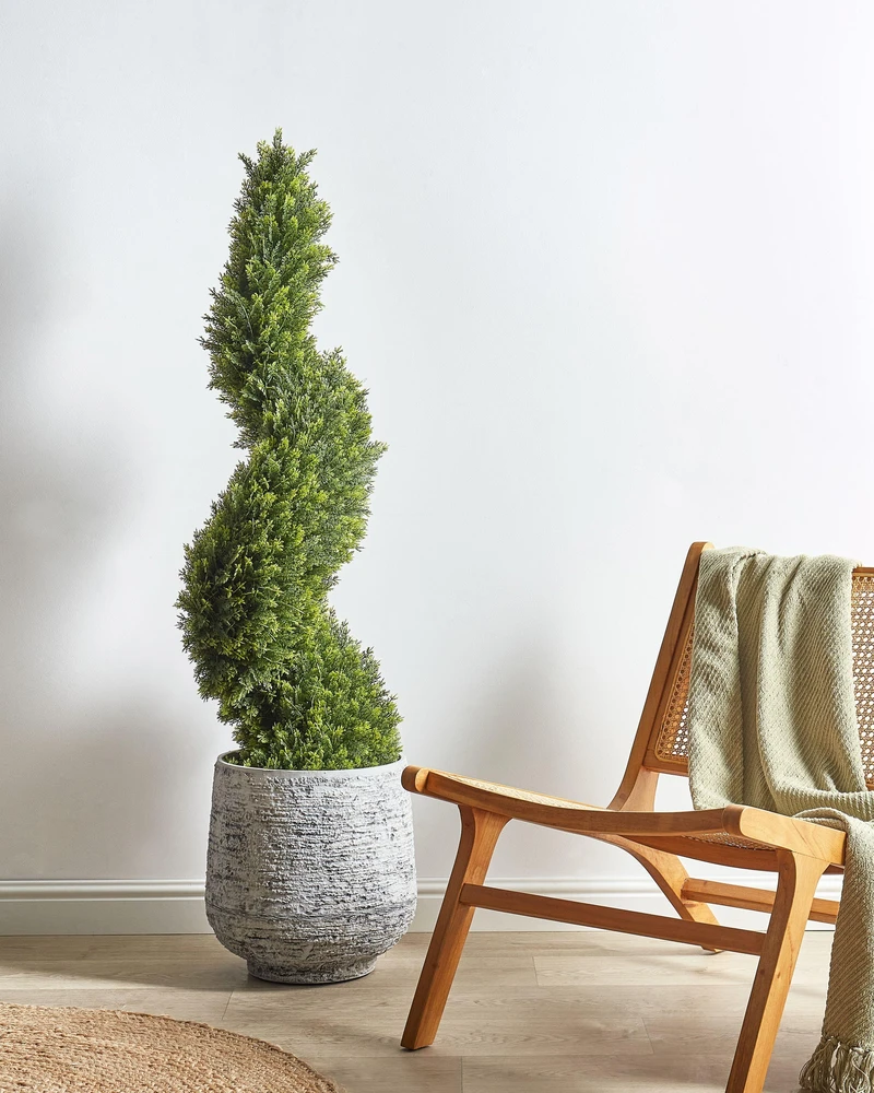 Beliani Dirbtinis augalas CYPRESS SPIRAL TREE 126 cm žalias