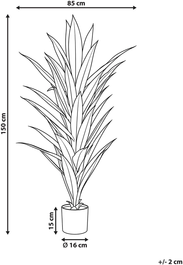Beliani Dirbtinis augalas DRACAENA TREE 150 cm žalias
