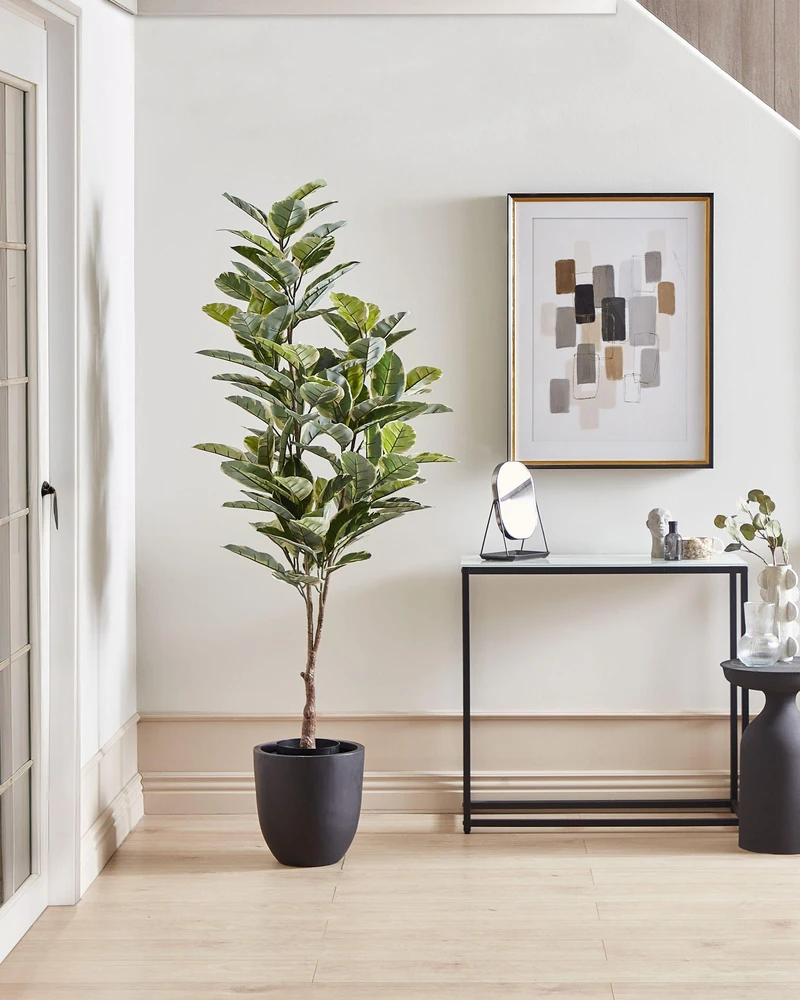 Beliani Dirbtinis augalas FICUS ELASTICA 160 cm žalias
