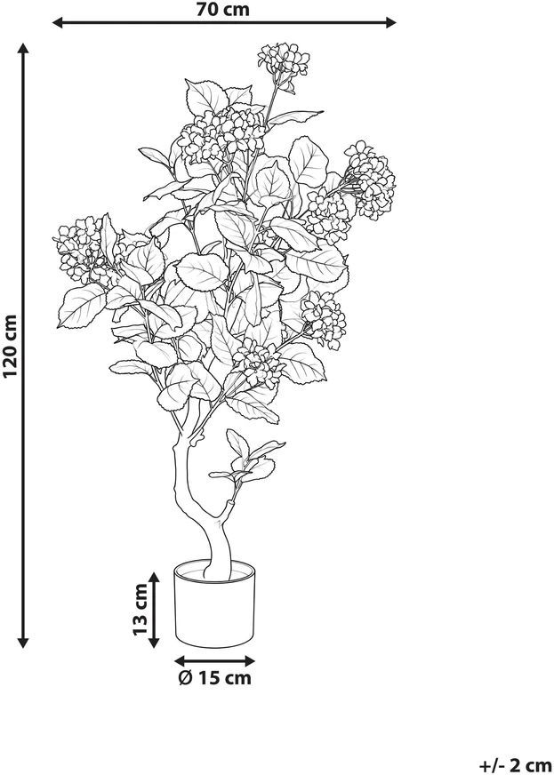 Beliani Dirbtinis augalas HORTENSIUM 120 cm raudonas