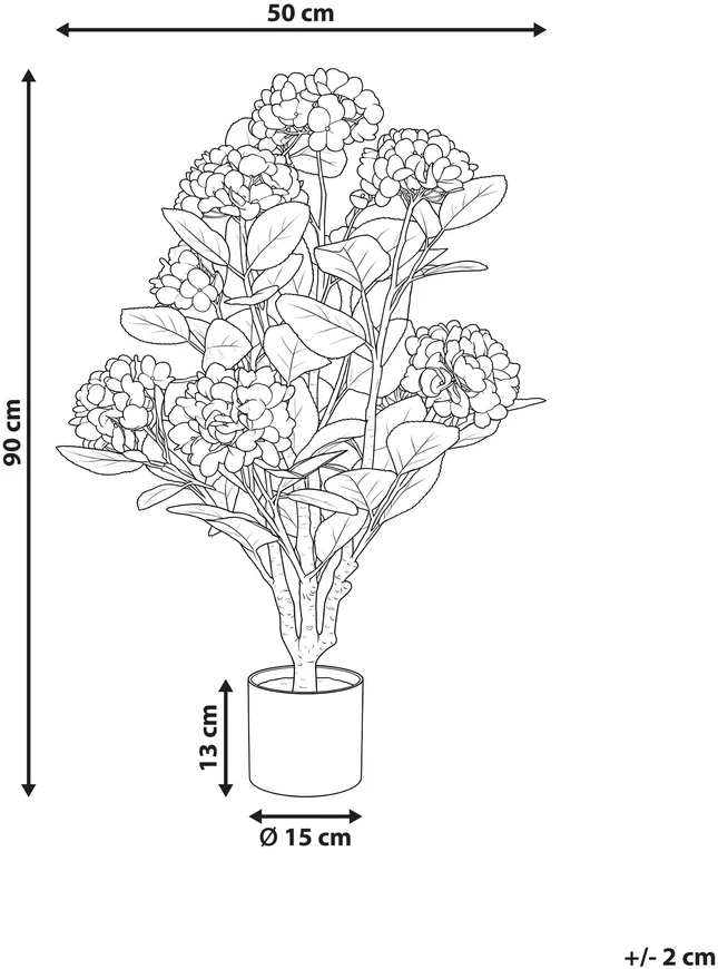 Beliani Dirbtinis augalas HORTENSIUM 90 cm rožinis