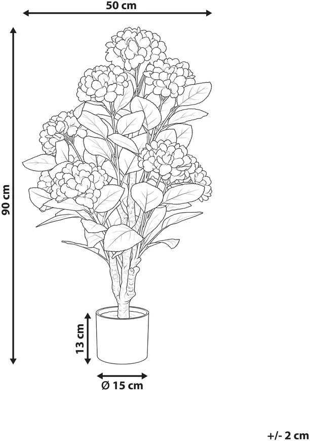 Beliani Dirbtinis augalas HORTENSIUM 90 cm baltas
