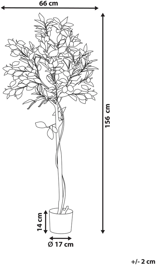 Beliani Dirbtinis augalas LEMON TREE 156 cm žalias