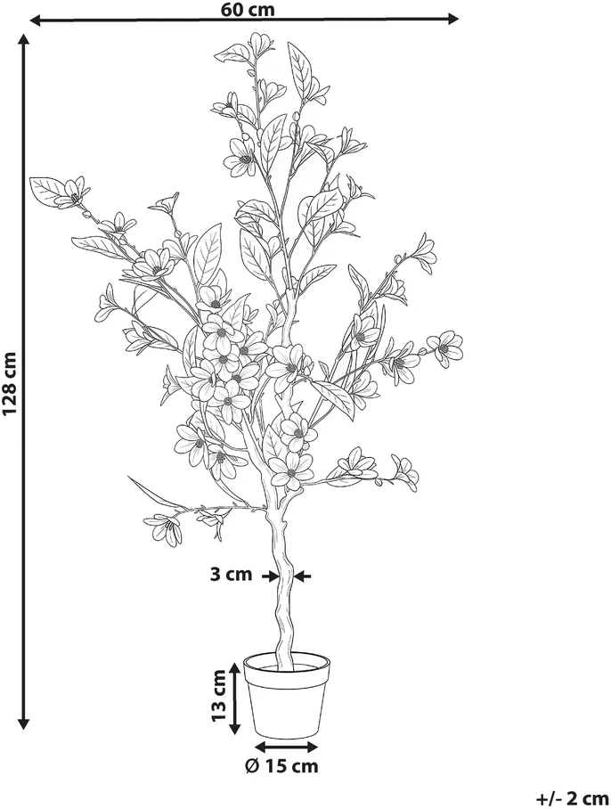 Beliani Dirbtinis augalas MAGNOLIA TREE 128 cm žalias