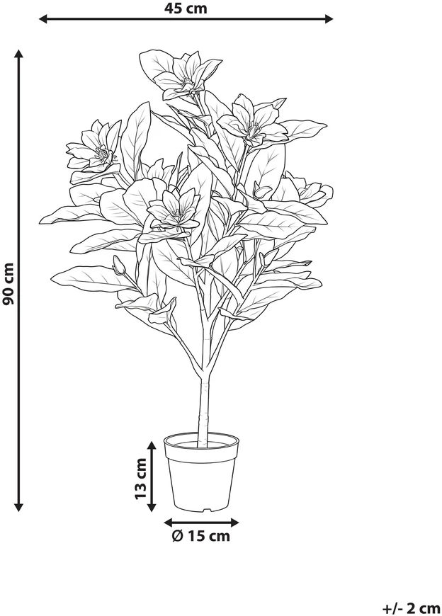 Beliani Dirbtinis augalas MAGNOLIA TREE 90 cm raudonas