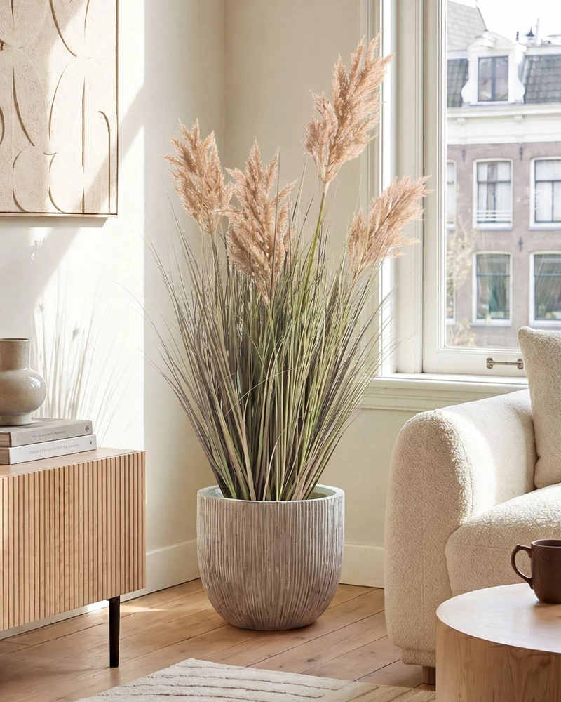Beliani Dirbtinis augalas MISCANTHUS GRASS 120 cm rudas