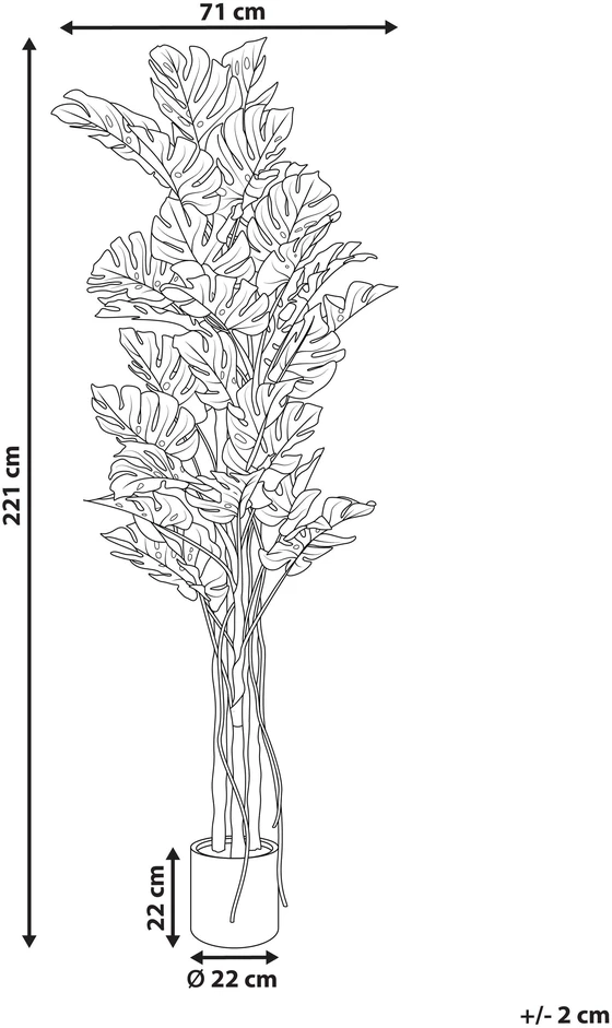 Beliani Dirbtinis augalas MONSTERA PLANT 221 cm žalias