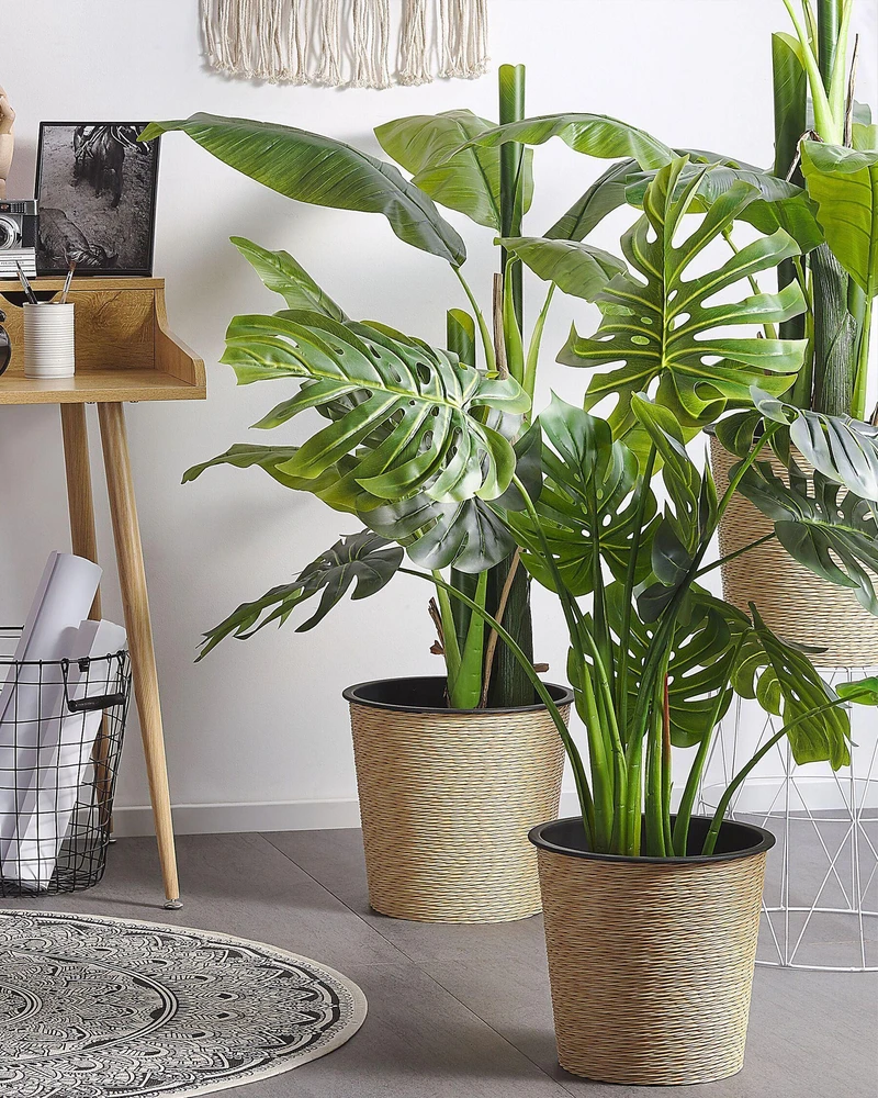 Beliani Dirbtinis augalas MONSTERA PLANT 113 cm Žalias