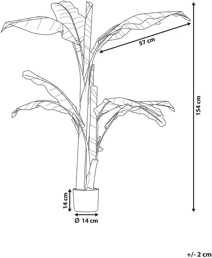Beliani Dirbtinis augalas MUSA TREE 154 cm žalias
