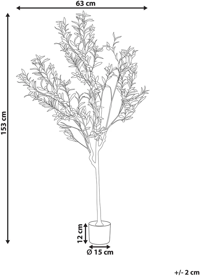 Beliani Dirbtinis augalas OLIVE TREE 153 cm žalias