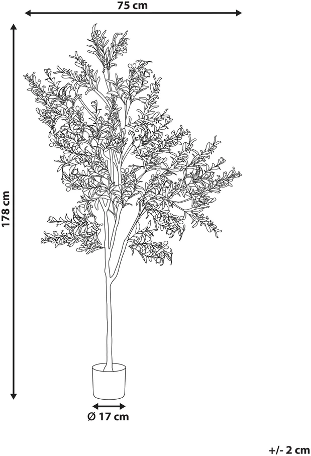 Beliani Dirbtinis augalas OLIVE TREE 178 cm žalias