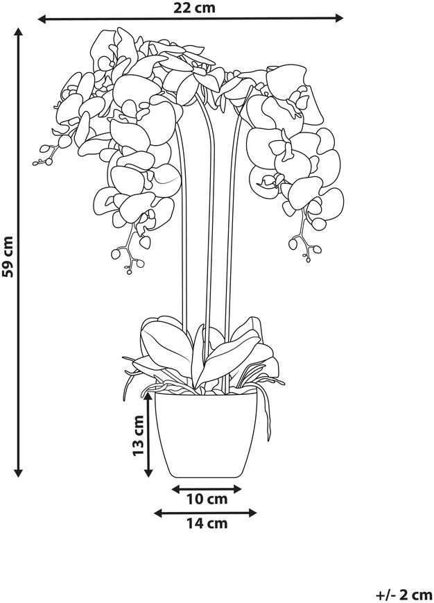 Beliani Dirbtinis augalas ORCHID 59 cm baltas