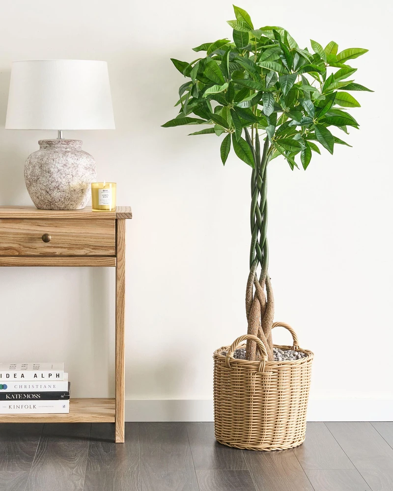 Beliani Dirbtinis augalas PACHIRA TREE 120 cm žalias