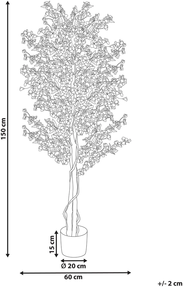 Beliani Dirbtinis augalas SAKURA 150 cm rožinis