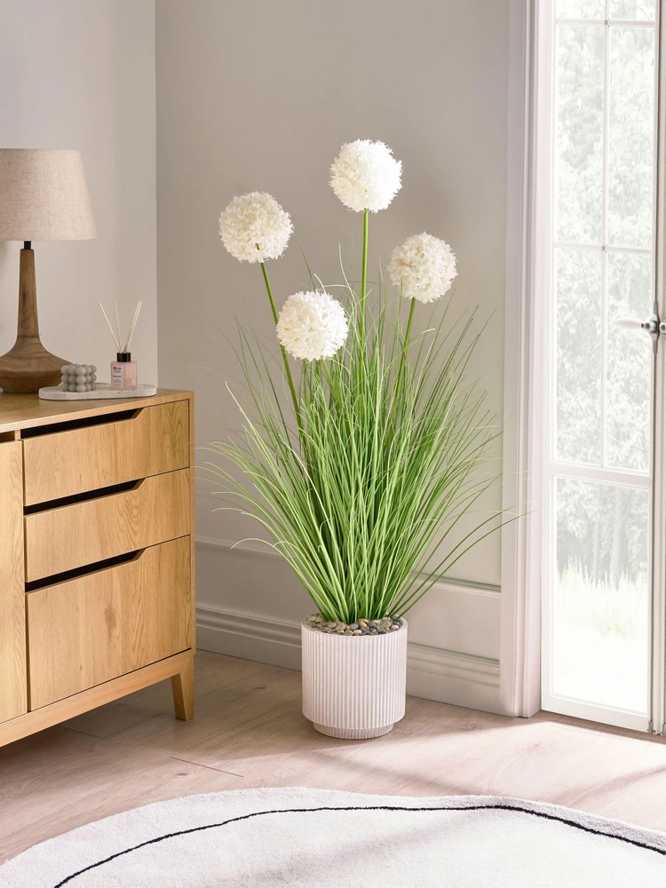 Beliani Dirbtinis augalas SNOWBALL BUSH, 120 cm, baltas