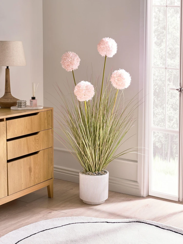 Beliani Dirbtinis augalas SNOWBALL BUSH 120 cm rožinis