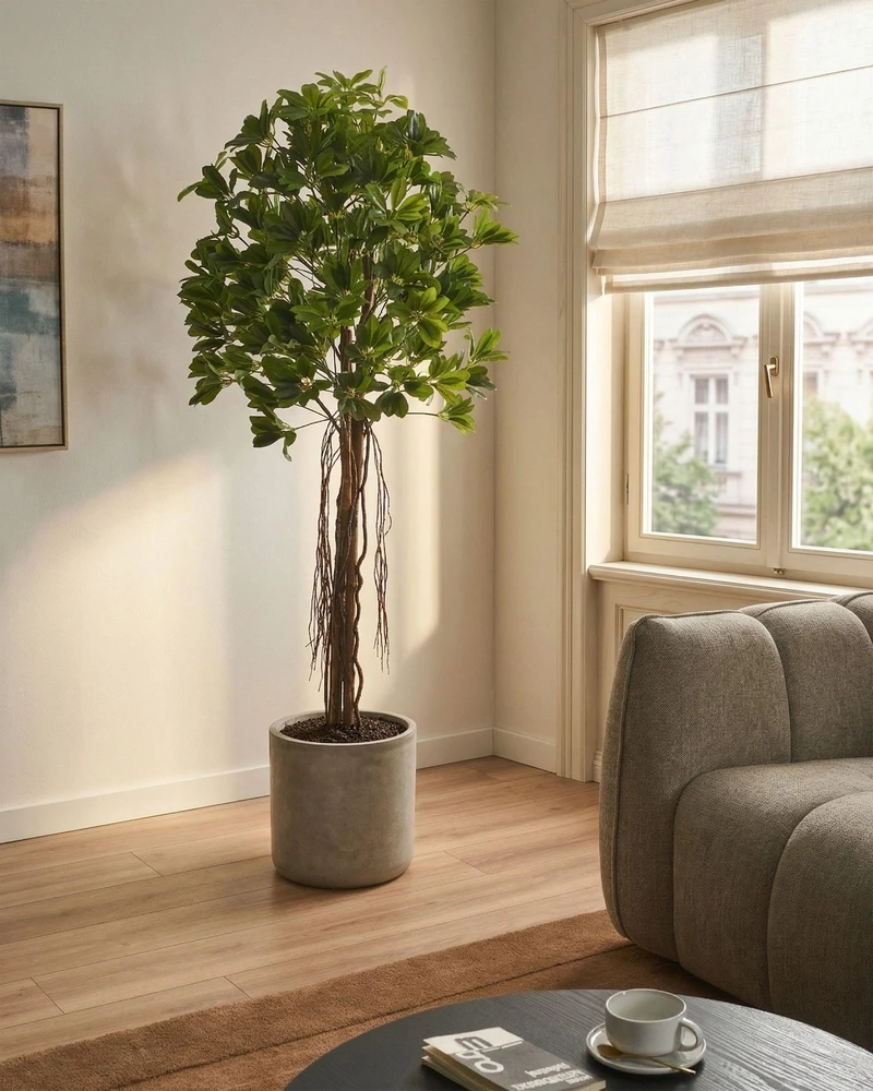 Beliani Dirbtinis augalas UMBRELLA TREE 175 cm Žalias