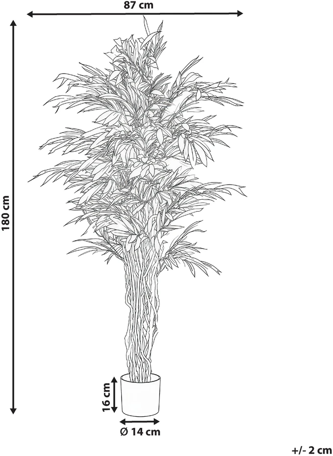 Beliani Dirbtinis augalas WILLOW TREE 180 cm Žalias