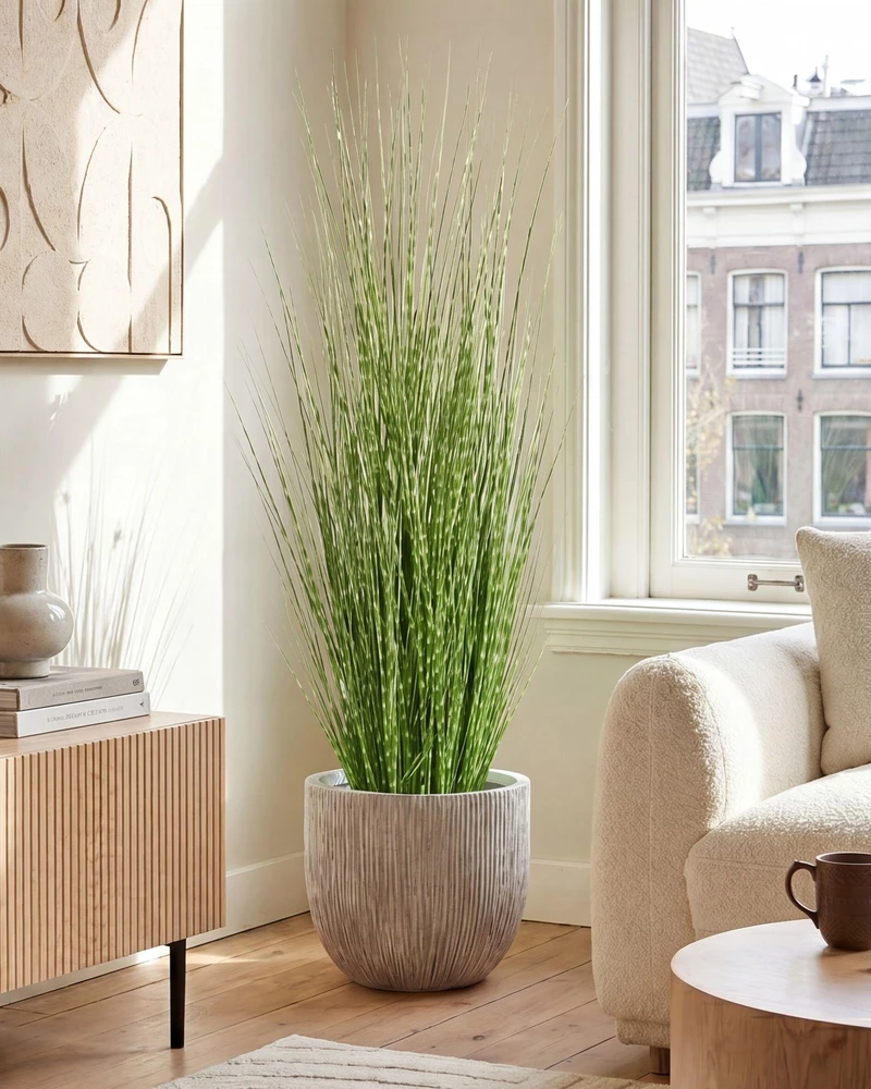 Beliani Dirbtinis augalas ZEBRA GRASS 120 cm žalias