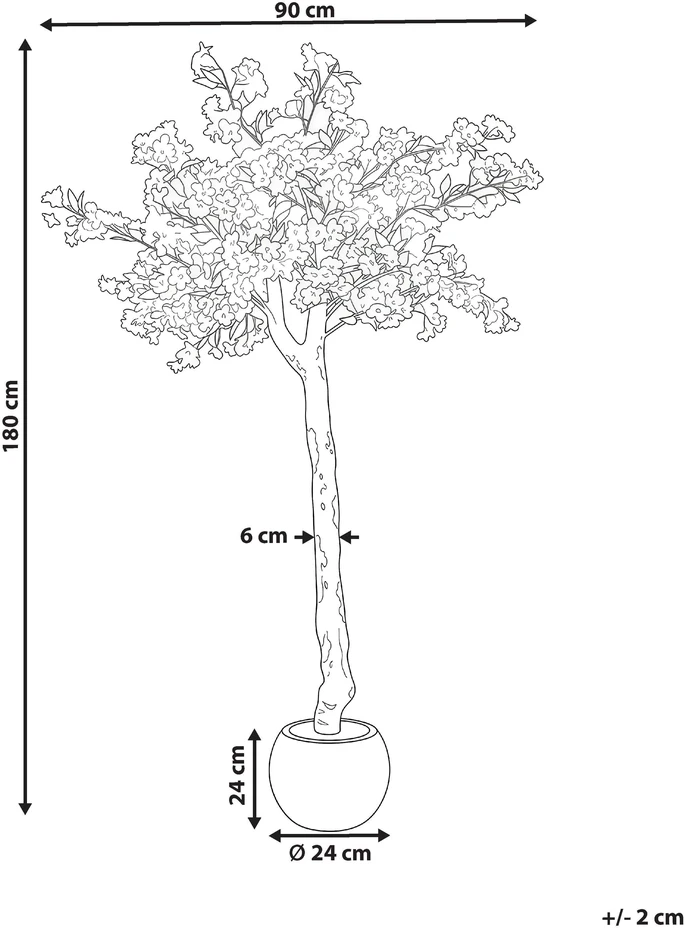 Beliani Dirbtinis medis CHERRY TREE 180 cm baltas