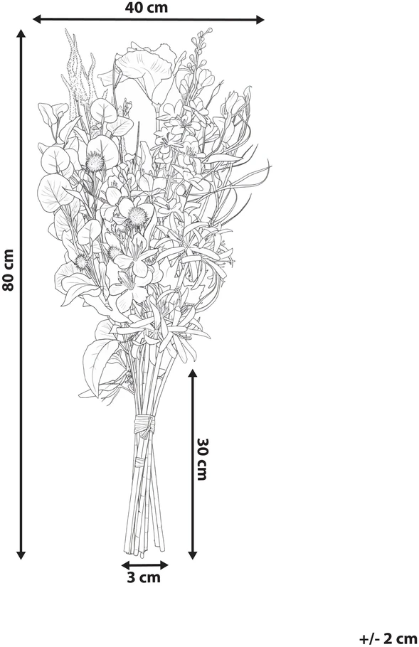 Beliani Dirbtinių gėlių puokštė ARGALO 80 cm spalvinga