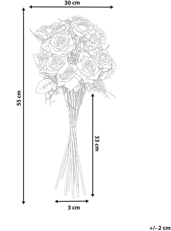Beliani Dirbtinių gėlių puokštė LAPAS 55 cm Balta