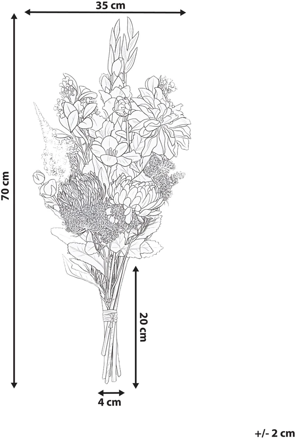 Beliani Dirbtinių gėlių puokštė LOURO 70 cm Balta