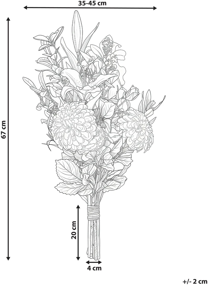 Beliani Dirbtinių gėlių puokštė PARREIRA 67 cm Balta