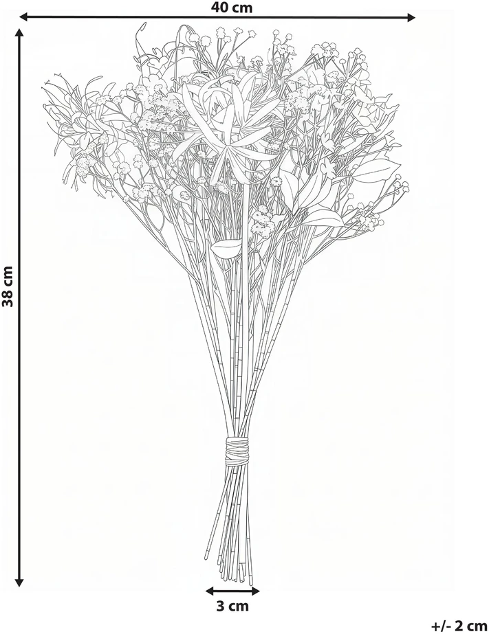 Beliani Dirbtinių gėlių puokštė VEIROS, 38 cm, Balta