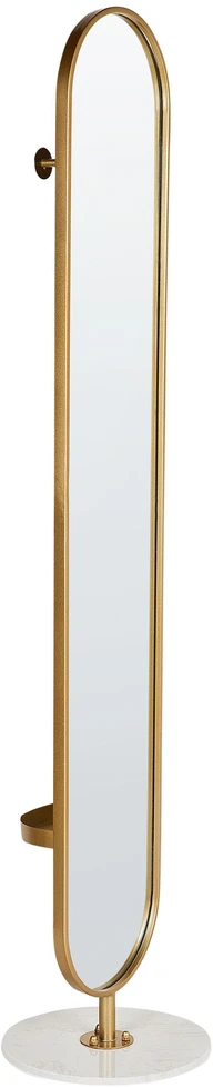 Beliani Drabužių kabykla su veidrodžiu MOODY 170 cm Metalinis Auksinė