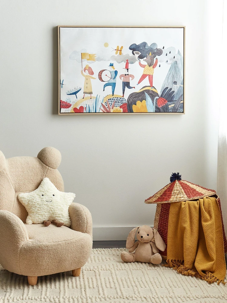 Beliani Drobė BIBBIENA su vaikišku motyvu 63 x 99 cm, spalvota