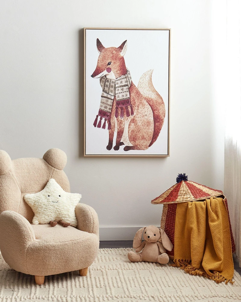 Beliani Drobė MUCCIA su gyvūno motyvu 63 x 99 cm ruda