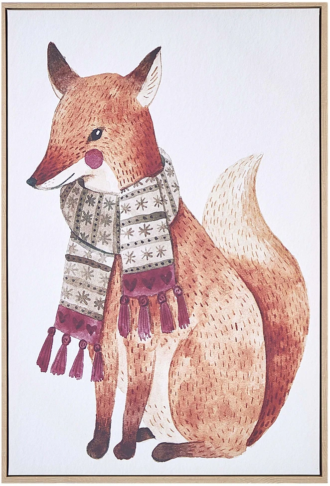 Beliani Drobė MUCCIA su gyvūno motyvu 63 x 99 cm ruda