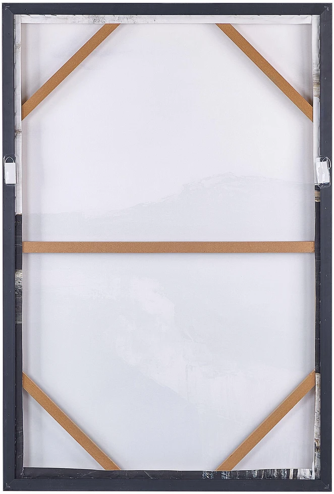 Beliani Drobė STATTE Abstraktaus dizaino 63 x 93 cm juoda