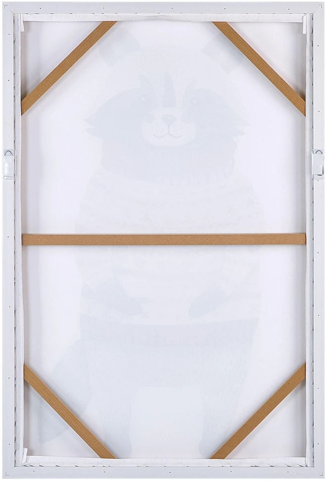 Beliani Drobės paveikslas CAMPLI su gyvūnų motyvu 63 x 99 cm pilkas